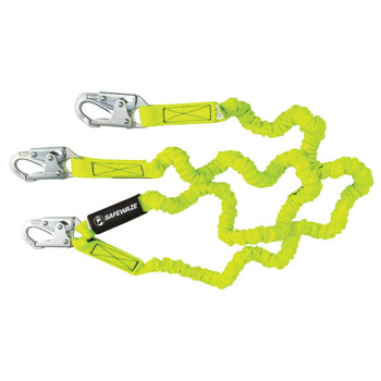 Safewaze PRO 6' Stretch Internal Energy Absorbing Lanyard: Dual Leg, Snap Hooks - FS591