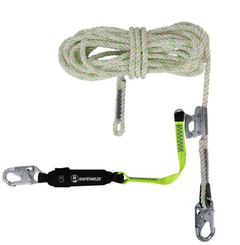 Safewaze PRO 50' Vertical Lifeline Assembly: Snap Hook, Rope Grab, EA Lanyard - FS700-50GA-3E