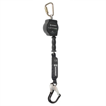 Safewaze Latitude HD 10' Single Cable SRL: Carabiner, Alu Rebar Hook - SW8008-10-ALU-RBH