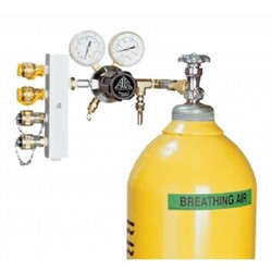 Air Systems 4 Outlet Breathing Air Manifold CGA-347 With Safety Relief Valve and Low Pressure Alarm HP-CW1-347