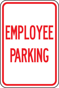 Traffic Sign: Employee Parking Red 18" x 12" Engineer Grade Reflective Aluminum (.080) 1/Each - FRP196RA