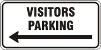 Facility Traffic Sign: Visitors Parking (Left Arrow) 12" x 24" Engineer-Grade Prismatic 1/Each - FRP200RA