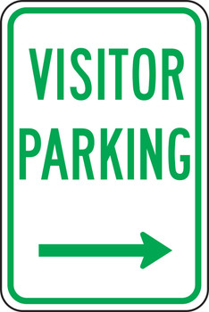 Traffic Sign: Visitor Parking (Right Arrow) 18" x 12" Engineer Grade Reflective Aluminum (.080) 1/Each - FRP260RA