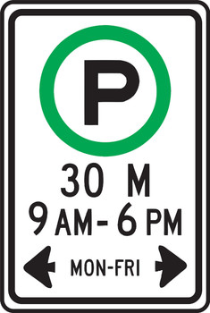 PARKING SIGN - HOURS 18" x 12" Engineer-Grade Prismatic 1/Each - FRP370RA