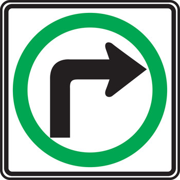 TRAFFIC SIGN - RIGHT TURN ONLY 24" x 24" DG High Prism 1/Each - FRR005DP