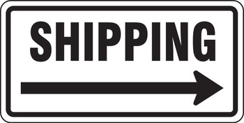 Facility Traffic Sign: Shipping, Right Arrow 12" x 24" Engineer-Grade Prismatic 1/Each - FRR258RA