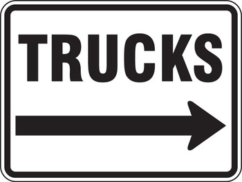 Facility Traffic Sign: Trucks, Right Arrow 18" x 24" High Intensity Prismatic 1/Each - FRR280HP