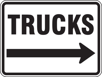 Facility Traffic Sign: Trucks, Right Arrow 18" x 24" Engineer-Grade Prismatic - FRR280RA