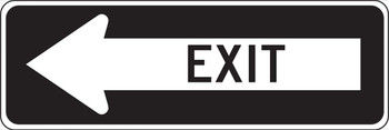 Facility Traffic Sign: Left Arrow Exit 12" x 36" DG High Prism 1/Each - FRR297DP