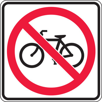 Bicycle & Pedestrian Sign: No Bicycles 24" x 24" Engineer Grade Reflective Aluminum (.080) 1/Each - FRR323RA