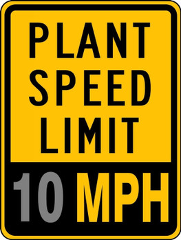 Speed Limit Sign: Plant Speed Limit 5 MPH 24" x 18" High Intensity Prismatic 1/Each - FRR3295HP