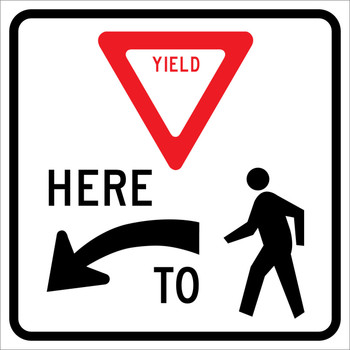 Intersection Sign: Vehicles Must Yield Here To Pedestrians 36" x 36" High Intensity Prismatic 1/Each - FRR412HP