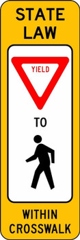 Pedestrian Crossing Sign (Without Base) 36" x 12" High Intensity Prismatic 1/Each - FRR436HP