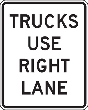 Lane Guidance Sign: Trucks Use Right Lane 30" x 24" High Intensity Prismatic 1/Each - FRR442HP