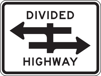 Lane Guidance Sign: Divided Highway (Four-Legged) 18" x 24" Engineer-Grade Prismatic 1/Each - FRR452RA