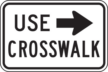 Bicycle & Pedestrian Sign: Use Crosswalk Left 12" x 18" DG High Prism 1/Each - FRR480DP