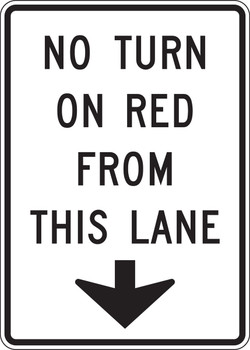 Intersection Sign: No Turn On Red From This Lane 42" x 30" Engineer-Grade Prismatic 1/Each - FRR487RA