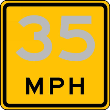 Speed Limit Sign: Advisory Speed Plaque 35 MPH 18" x 18" Engineer-Grade Prismatic 1/Each - FRR50935RA