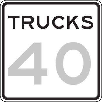 Speed Limit Sign: Trucks _ 15 MPH 24" x 24" DG High Prism 1/Each - FRR63615DP