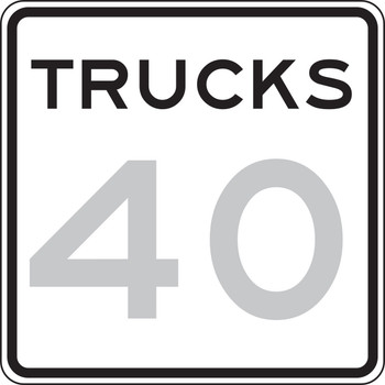 Speed Limit Sign: Trucks _ 20 MPH 24" x 24" DG High Prism 1/Each - FRR63620DP