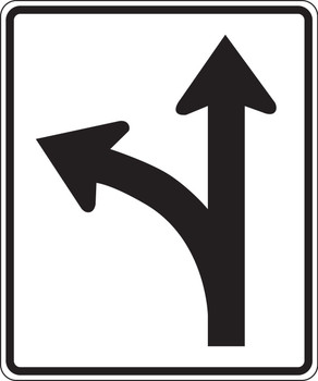 Lane Guidance Sign: Left/Straight Optional Lane 36" x 30" High Intensity Prismatic 1/Each - FRR651HP