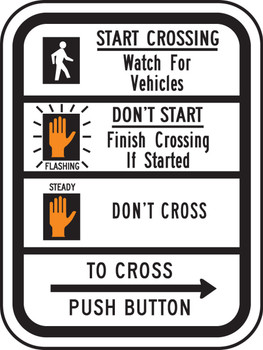 Bicycle & Pedestrian Sign: Educational Actuation (Symbols) 12" x 9" Engineer-Grade Prismatic 1/Each - FRR717RA