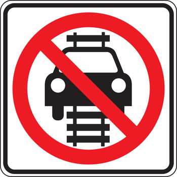 Rail Sign: No Motor Vehicles On Tracks (Symbol) 24" x 24" Engineer-Grade Prismatic 1/Each - FRR744RA