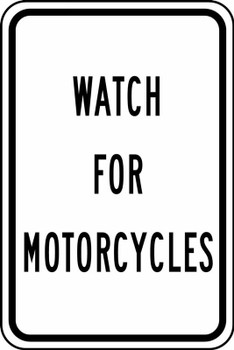 Traffic Sign: Watch For Motorcycles 12" x 18" DG High Prism 1/Each - FRR789DP