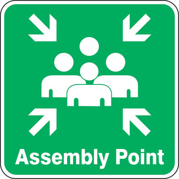Safety Sign: Assembly Point 24" x 24" Engineer Grade Reflective Aluminum (.080) 1/Each - FRR922RA