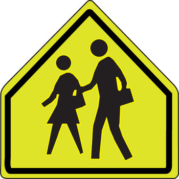 Fluorescent Yellow-Green Sign: School Zone 36" x 36" 1/Each - FRW203