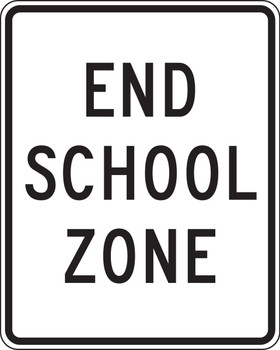 Bicycle & Pedestrian Traffic Safety Signs: End School Zone 30" x 24" DG High Prism 1/Each - FRW221DP