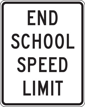 Speed Limit Sign: End School Speed Limit 30" x 24" High Intensity Prismatic 1/Each - FRW222HP