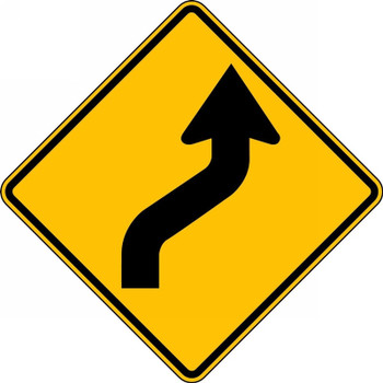 Direction Sign: Right Reverse Curve 30" x 30" DG High Prism 1/Each - FRW291DP