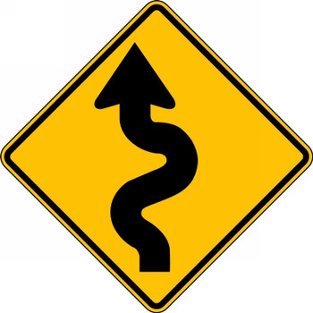 Direction Sign: Left Winding Road 30" x 30" High Intensity Prismatic 1/Each - FRW293HP