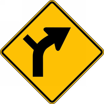 Direction Sign: Right Curve (Intersection) 24" x 24" DG High Prism 1/Each - FRW298DP