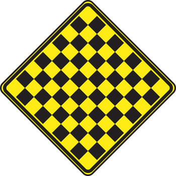 WARNING SIGN - CHECKERBOARD 30" x 30" DG High Prism 1/Each - FRW303DP