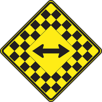 WARNING SIGN - DOUBLE ARROW 30" x 30" DG High Prism 1/Each - FRW306DP