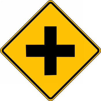 Intersection Warning Sign: Cross Road 24" x 24" High Intensity Prismatic 1/Each - FRW401HP