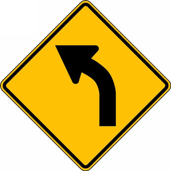 Direction Sign: Left Curve 24" x 24" DG High Prism 1/Each - FRW414DP