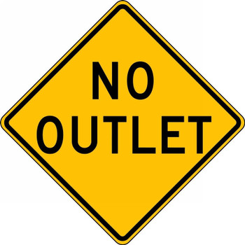 Lane Guidance Sign: No Outlet 30" x 30" Engineer-Grade Prismatic 1/Each - FRW418RA