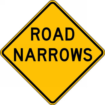 Lane Guidance Sign: Road Narrows 30" x 30" Engineer-Grade Prismatic 1/Each - FRW435RA