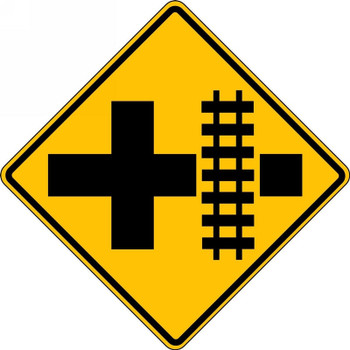 Rail Sign: Parallel Railroad Crossing (Crossroad) 30" x 30" High Intensity Prismatic 1/Each - FRW471HP