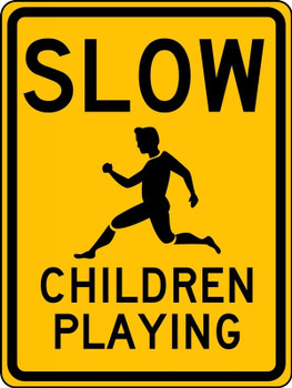 Bicycle & Pedestrian Sign: Slow - Children Playing 24" x 18" High Intensity Prismatic 1/Each - FRW483HP