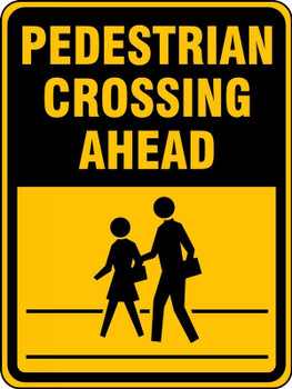 Bicycle & Pedestrian Sign: Pedestrian Crossing Ahead 18" x 12" Engineer-Grade Prismatic 1/Each - FRW518RA