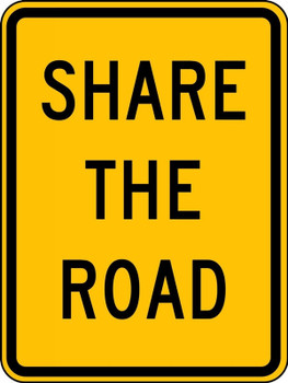 Bicycle & Pedestrian Sign: Share The Road 24" x 18" DG High Prism 1/Each - FRW533DP