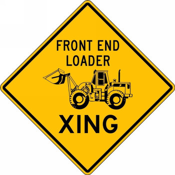 Crossing Sign: Front End Loader 24" x 24" Engineer-Grade Prismatic - FRW546RA