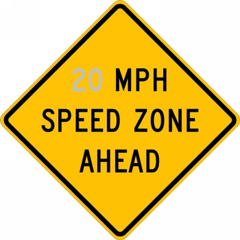 Speed Limit Sign: _ MPH Speed Zone Ahead 10 MPH 36" x 36" DG High Prism 1/Each - FRW63710DP