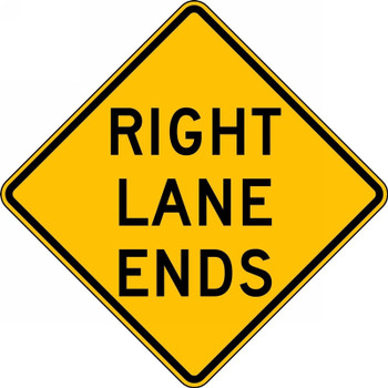 Lane Guidance Sign: Right/Left Lane Ends Right 24" x 24" DG High Prism 1/Each - FRW695DP