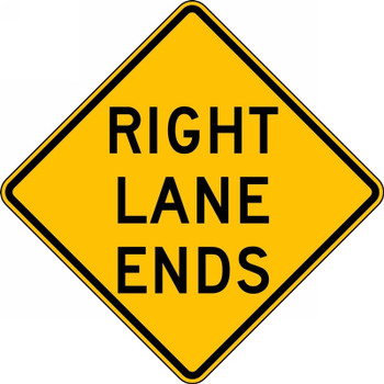Lane Guidance Sign: Right/Left Lane Ends Left 24" x 24" DG High Prism 1/Each - FRW697DP
