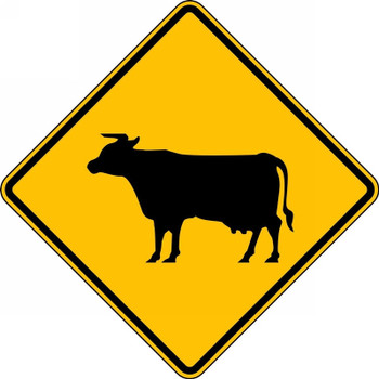 Crossing Sign: Cattle 24" x 24" DG High Prism 1/Each - FRW717DP